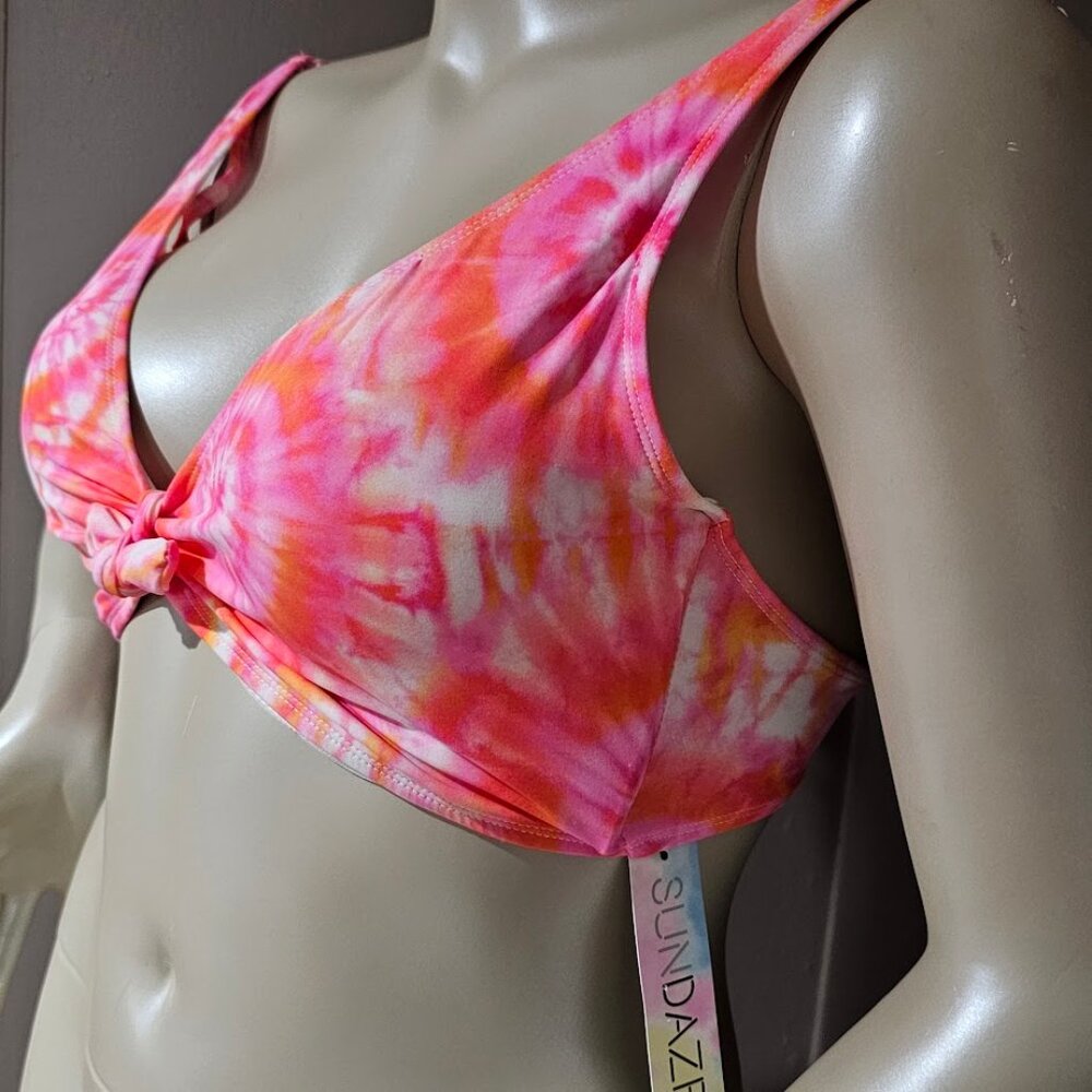Sundazed  Harper Tie-Dyed Tie Bikini Swim Top 36DD - Picture 3 of 9